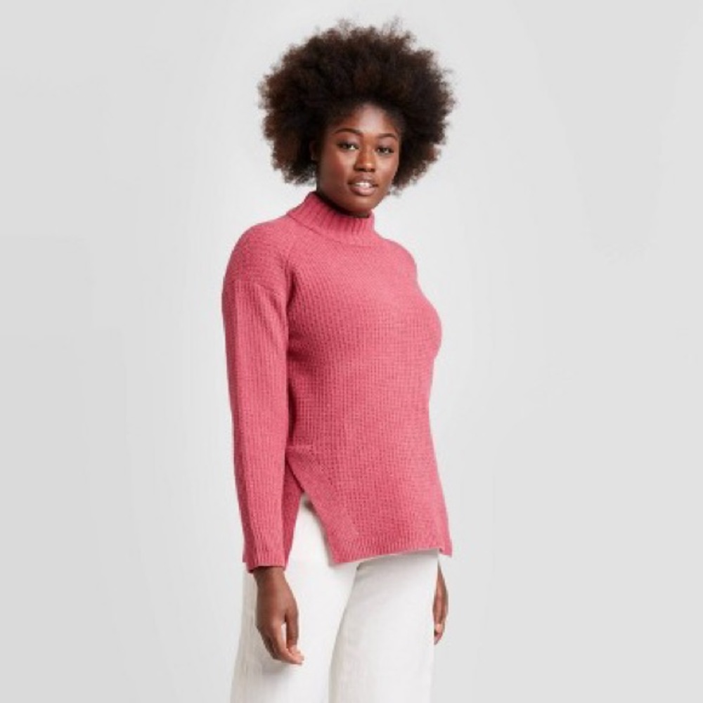 Mock Turtleneck Tunic Pullover